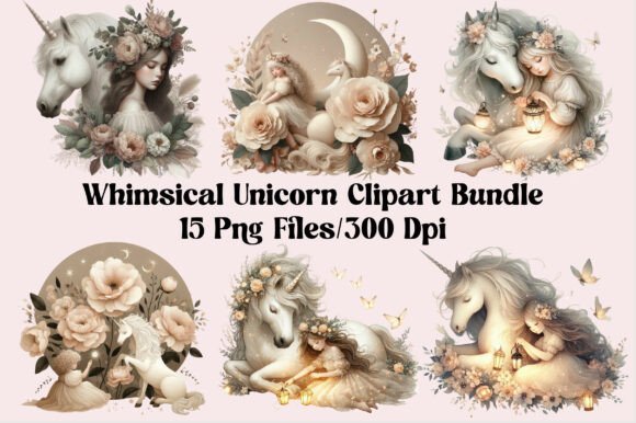 Download Whimsical Unicorn Clipart Bundle - Unicorn clipart Collection