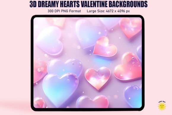 Download 3D Dreamy Hearts Valentine Background - Valentine background Collection