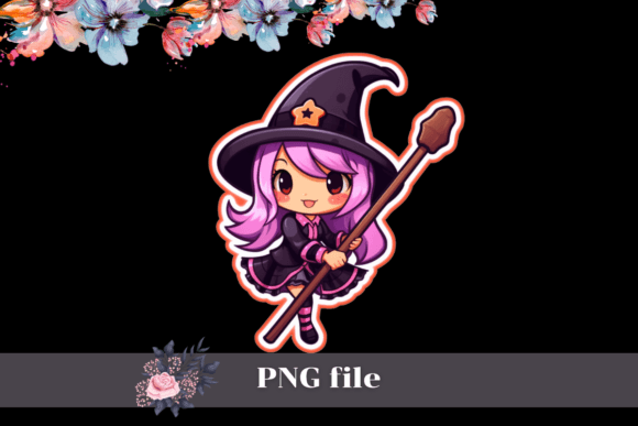 Download Cute Halloween Witch Stickers 3, Png - Stickers Collection