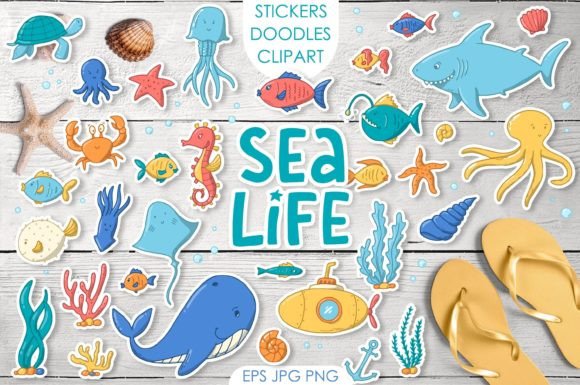 Download SEA LIFE Stickers | Clipart | Doodles - Stickers Collection