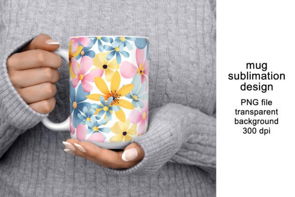 Download Mug Design, Wrap with Flowers, PNG. - Mug design Collection