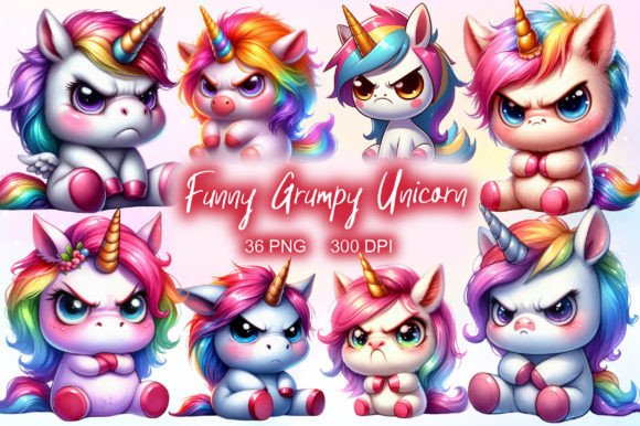 Download Funny Grumpy Unicorn Clipart PNG - Unicorn clipart Collection