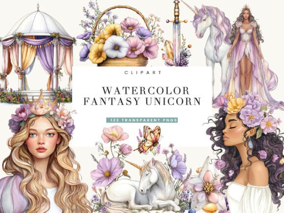Download Watercolor Fantasy Unicorn Clipart - Unicorn clipart Collection