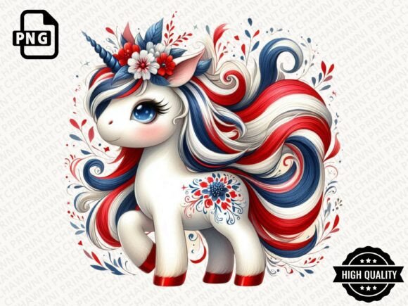 Download 4th of July Baby Unicorn Clipart PNG - Unicorn clipart Collection