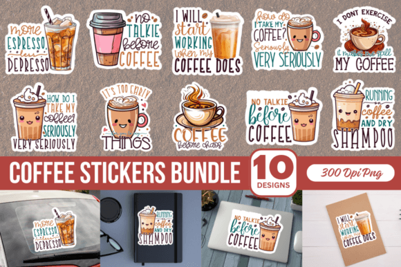 Download Coffee Printable Stickers Bundle - Stickers Collection