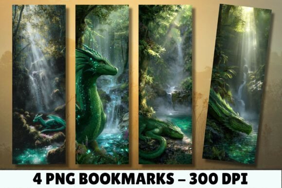 Download Green Forest Dragon Nature Art Bookmark - Nature art Collection
