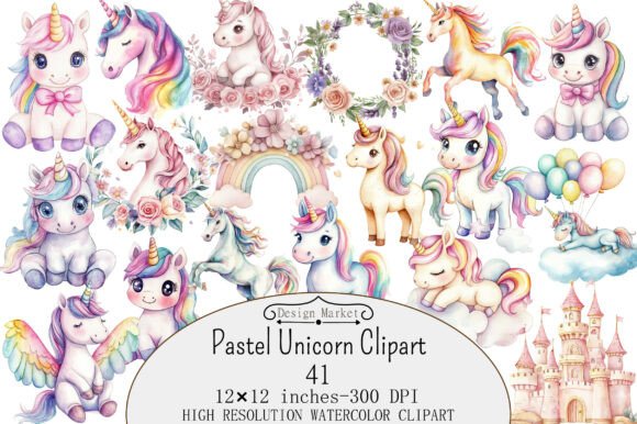Download Watercolor Pastel Unicorn Clipart - Unicorn clipart Collection