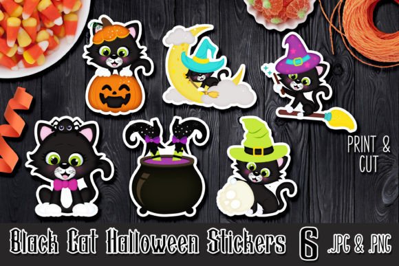 Download Black Cat Printable Halloween Stickers - Stickers Collection