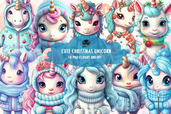 Download Cute Christmas Unicorn Clipart PNG - Unicorn clipart Collection