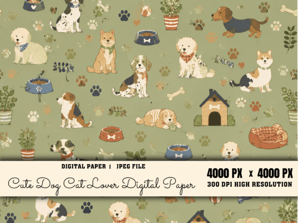 Download Cute Dog Pet Animal Digital Paper - Pet Collection