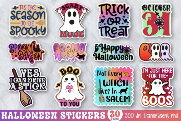 Download Printable Halloween Stickers Bundle V.2 - Stickers Collection